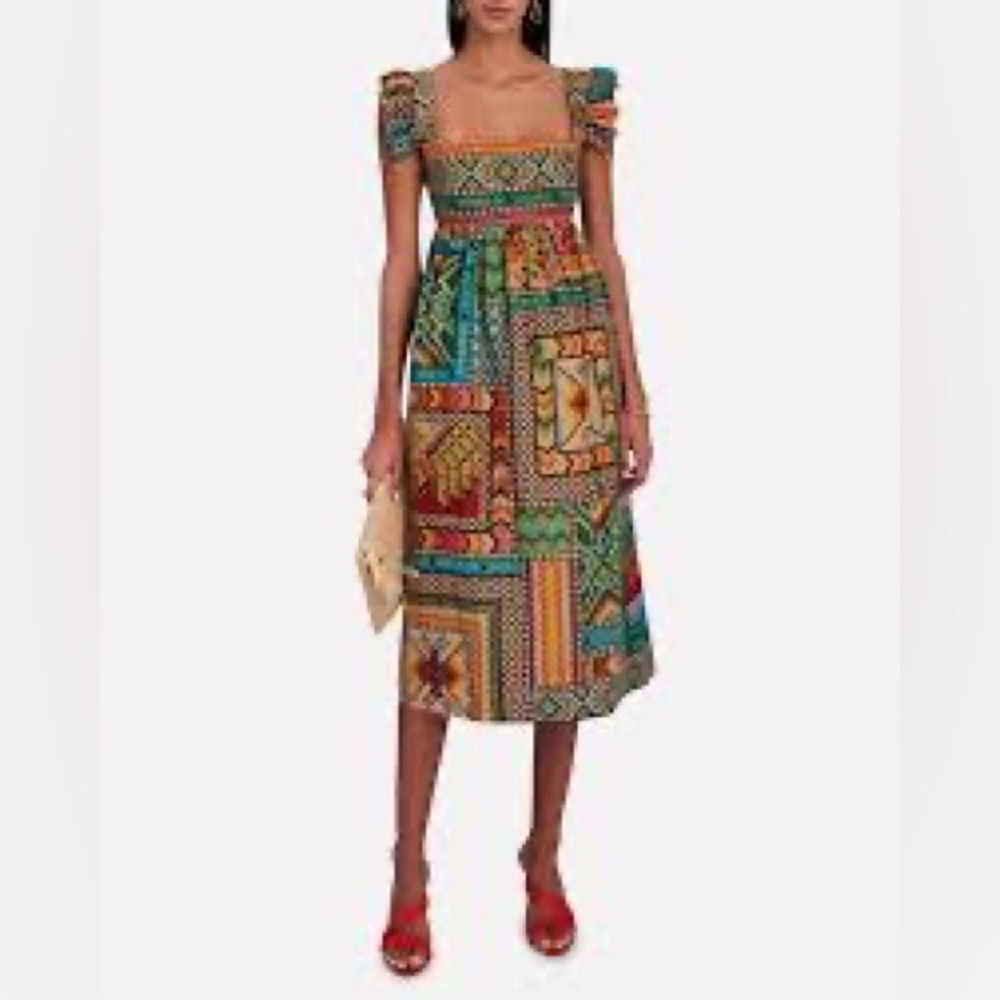 NWT Farm Rio Banana Scarves Midi Dress